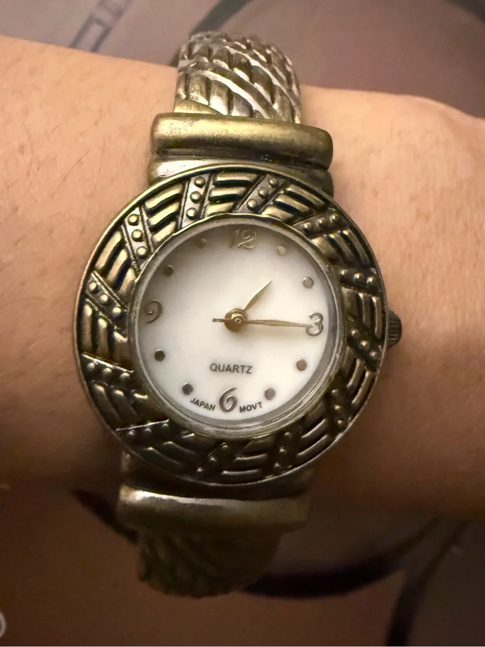 Avon Gold-Tone Braided Cuff Bracelet Women's Watch